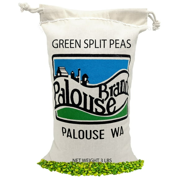 Green Split Peas | 100% Desiccant Free | 1.36 KG | Non-GMO Project Verified | 100% Non-Irradiated | Certified Kosher Parve | USA Grown | Rich in Protein | Field Traced | Cotton Bag