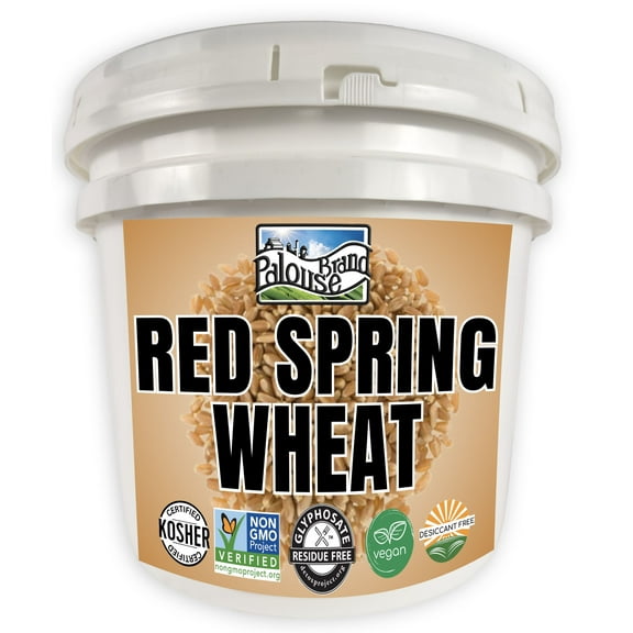 Certified Glyphosate Residue Free Hard Red Spring Wheat Berries | 25 LBS | Emergency Food Storage Bucket | Non-GMO | Grown on Our Family Farm | Bulk