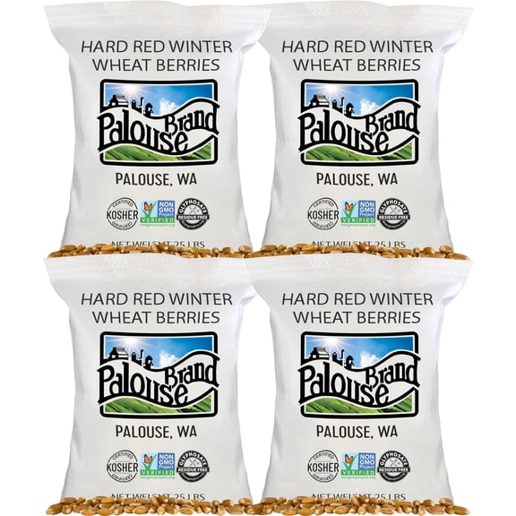 Hard Red Winter Wheat Berries | 100 LBS | Desiccant Free | Sproutable | Non-GMO Project Verified | Kosher