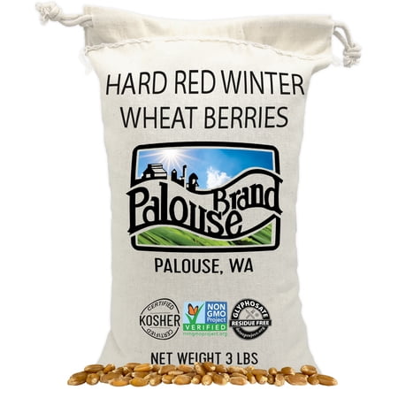 Certified Glyphosate Residue Free Hard Red Winter Wheat Berries | 3 LBS | Family Farmed in Washington State | Non-GMO Project Verified