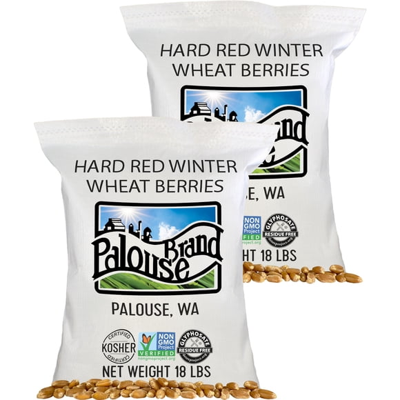 Certified Glyphosate Residue Free Hard Red Winter Wheat Berries | 36 LBS | Family Farmed in Washington State | Non-GMO Project Verified | 100% Non-Irradiated | Certified Kosher Parve | Field Traced