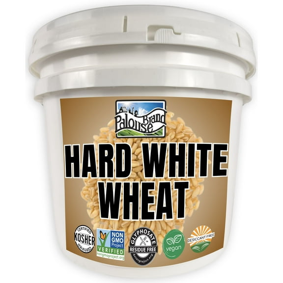 Certified Glyphosate Residue Free Hard White Wheat Berries | 25 LBS | Emergency Food Storage Bucket | Non-GMO | Grown on Our Family Farm | Bulk