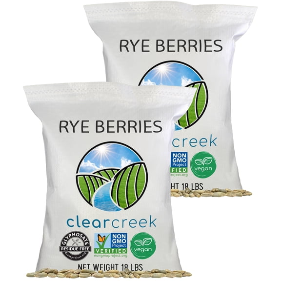 Certified Glyphosate Residue Free Rye Berries | Washington State Grown | 36 lbs | Non-GMO | Clear Creek Foods