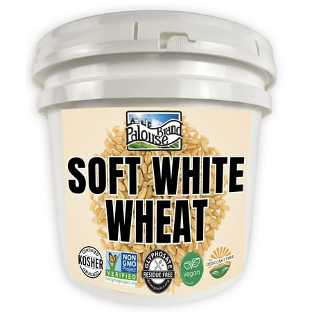 Certified Glyphosate Residue Free Soft White Wheat Berries | 25 LBS | Emergency Food Storage Bucket | Non-GMO | Grown on Our Family Farm | Bulk