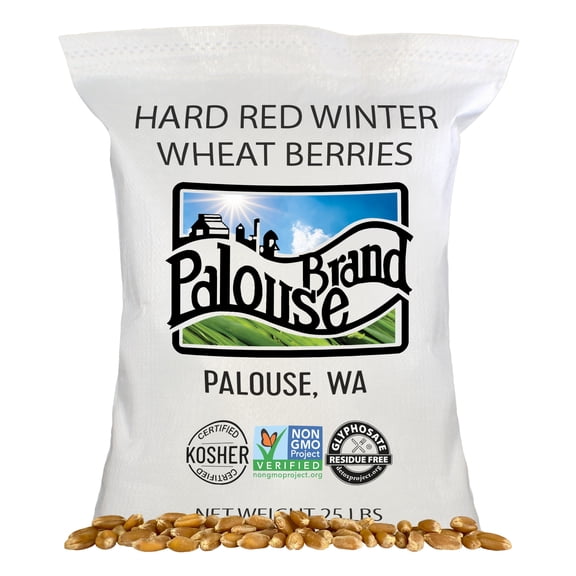 Certified Glyphosate Residue Free Hard Red Winter Wheat Berries | 25 LBS | Desiccant Free | Sproutable | Non-GMO Project Verified | Kosher