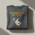 thumbnail image 1 of Certified Goose of Justice Embroidered Sweatshirt, Funny Duck Shirt, Honking Crewneck, Policeman Goose Top, Cool Animal Lover Gift, 1 of 4