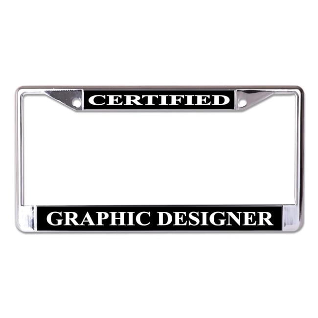 Certified Graphic Designer Chrome License Plate Frame
