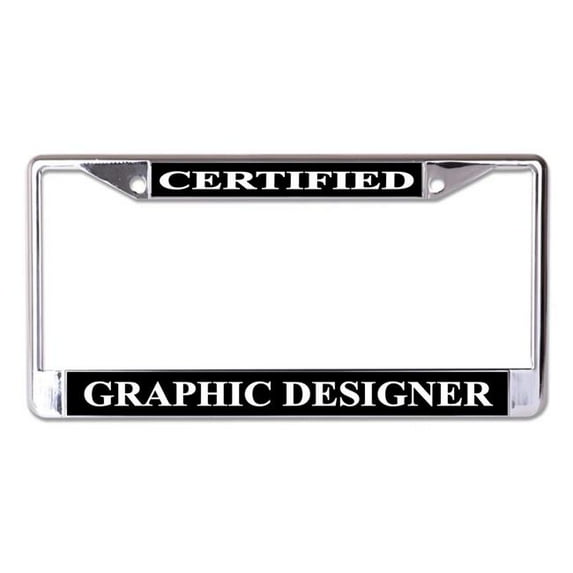 Certified Graphic Designer Chrome License Plate Frame