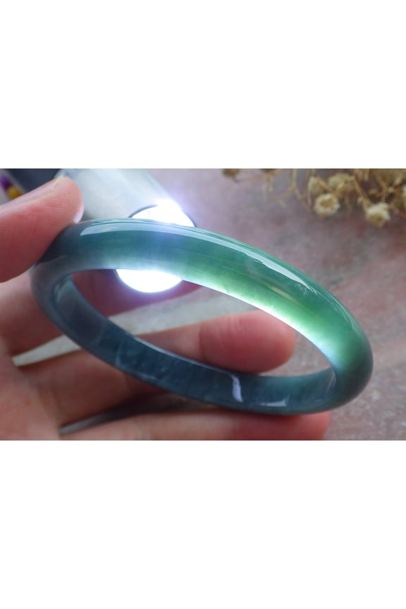 Certified Green Burma 100% Natural A JADE Jadeite Bangle Bracelet 57 mm 660984 TN
