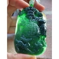 thumbnail image 1 of Certified Green Burma 100% Natural A Jade jadeite Pendant Money God Deer Bat Ruyi Yuan Bao 660074 TN, 1 of 11