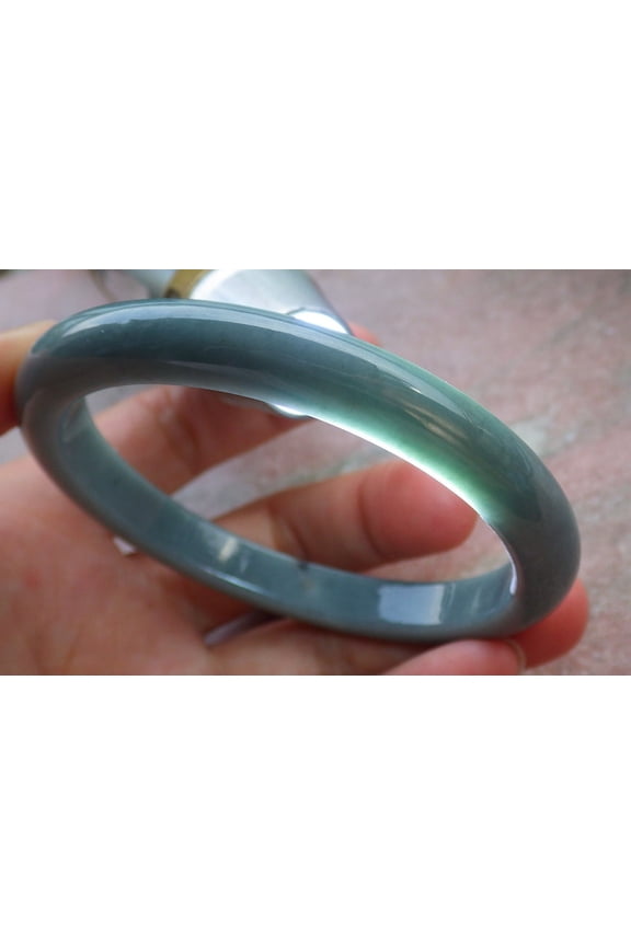 Certified Green Burma Natural A JADE Jadeite Bangle Bracelet 58 mm 651434 TN