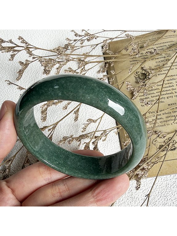 Certified Green Natural A JADE Jadeite Circle Bangle Bracelet 54 mm 102084
