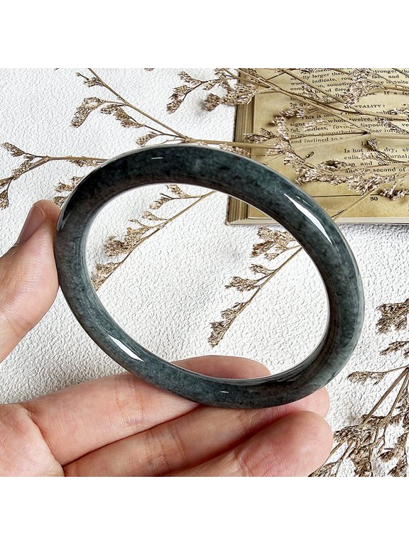 Certified Green Natural A JADE Jadeite Circle Bangle Bracelet 55 mm 102141