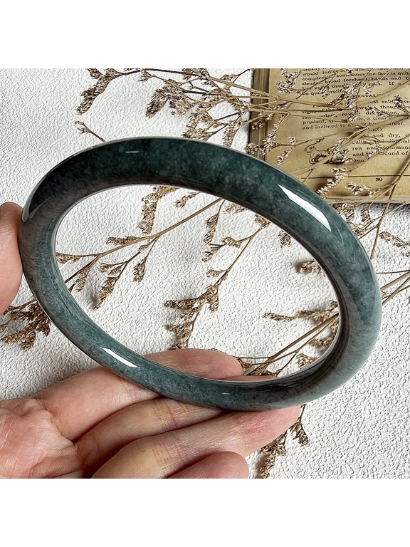 Certified Green Natural A JADE Jadeite Circle Bangle Bracelet 69 mm 102112