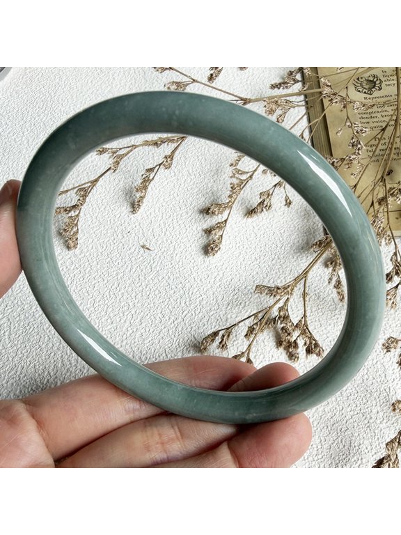 Certified Green Natural A JADE Jadeite Circle Bangle Bracelet 71 mm 103198