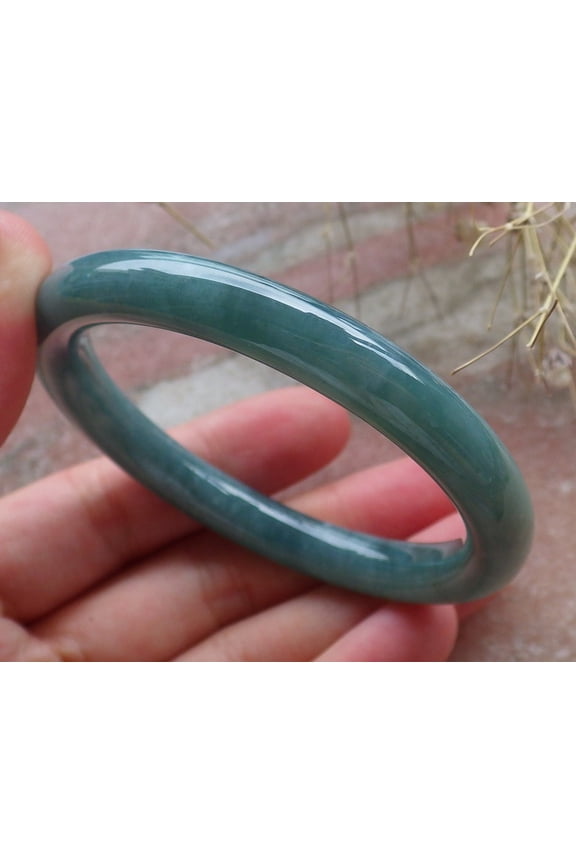 Certified Green Pale Lavender Burma 100% Natural A JADE Jadeite Circle Bangle Bracelet 52 mm 596396 TN