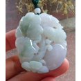 thumbnail image 1 of Certified Green Pale Lavender Burma 100% Natural A Jade jadeite Pendant Frog Toad Lotus Leaf Ruyi Necklace 647072 TN, 1 of 9