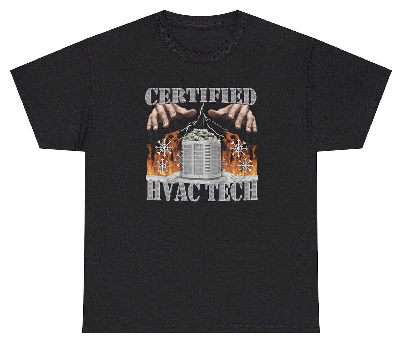 Certified HVAC Tech T Shirt Funny Sarcastic Contruction Meme ...