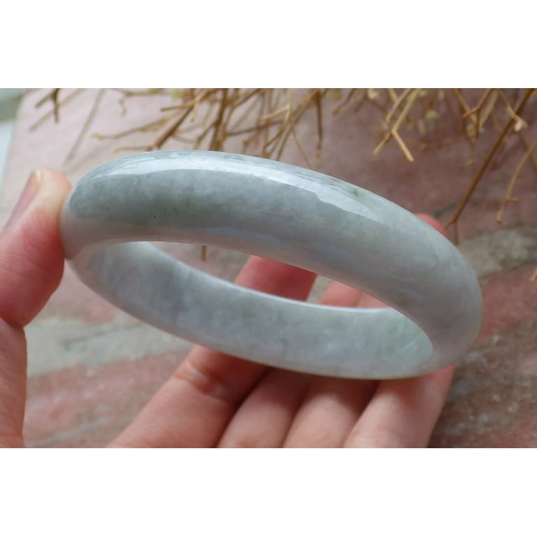 Certified Hand Carved Green discount Lavender Natural Myanmar Burma A JADE Jadeite Circle Bangle Bracelet 57mm