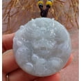 thumbnail image 1 of Certified Hand Carved Icy Green Lavender Natural Myanmar Burma A Jade jadeite Circle Dragon Bead Beads Pendant Necklace, 1 of 8