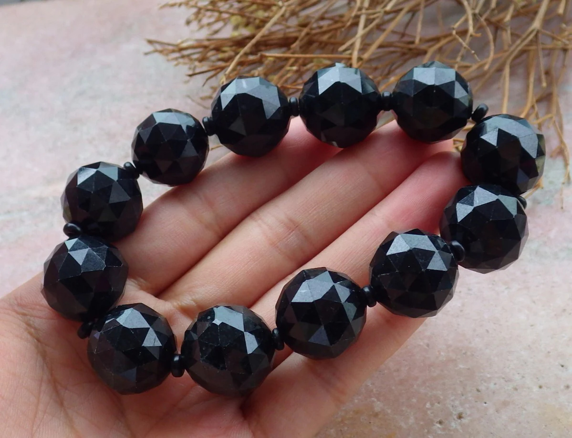 Certified Hand Carved Natural Black Myanmar Burma A JADE Jadeite Bead