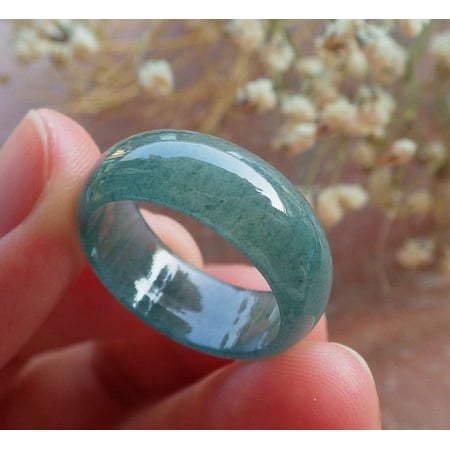 Certified Icy Blue Water Green Burma 100% Natural A JADE Jadeite Circle RING USA. 7.75 RING 594908 TN