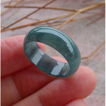 Certified Icy Blue Water Green Burma Natural A JADE Jadeite Circle RING USA. 9 RING 585675 TN