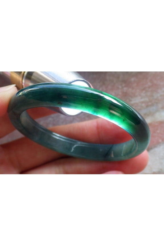 Certified Icy Green Burma 100% Natural A JADE Jadeite Baby Bangle Bracelet 46 mm 647080 TN