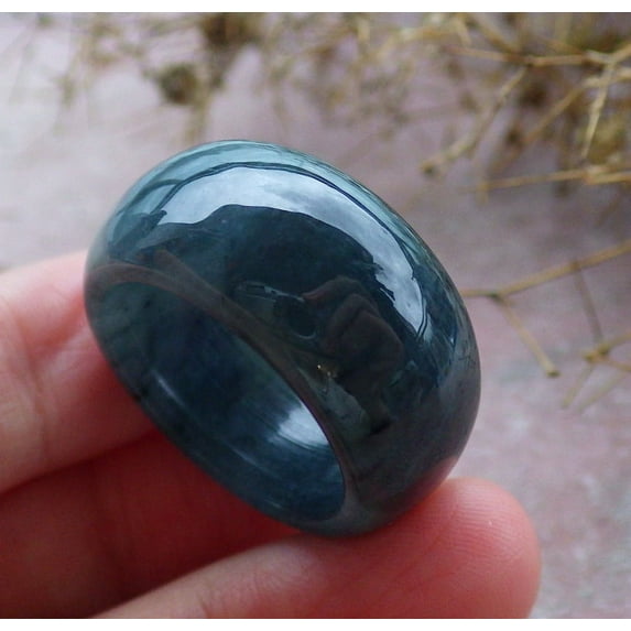 Certified Icy Green Burma 100% Natural A JADE Jadeite Circle RING USA. 10.5 RING 664984 TN