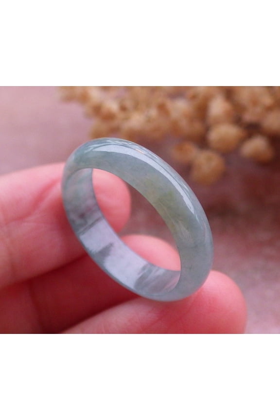 Certified Icy Green Burma 100% Natural A JADE Jadeite Circle RING USA. 9.25 RING 659520 TN