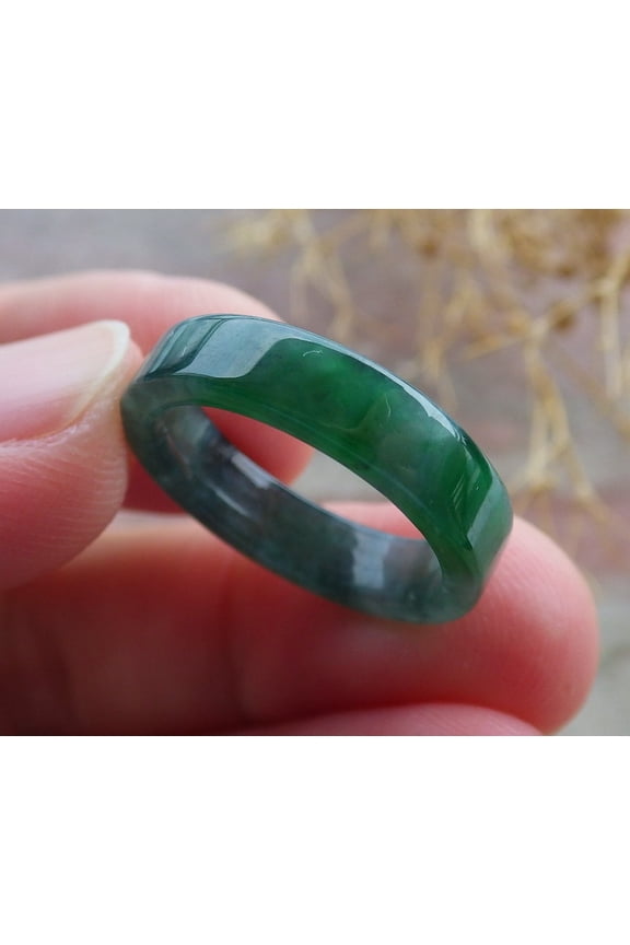 Certified Icy Green Burma 100% Natural A JADE Jadeite RING USA. 5.5 RING 671128 TN