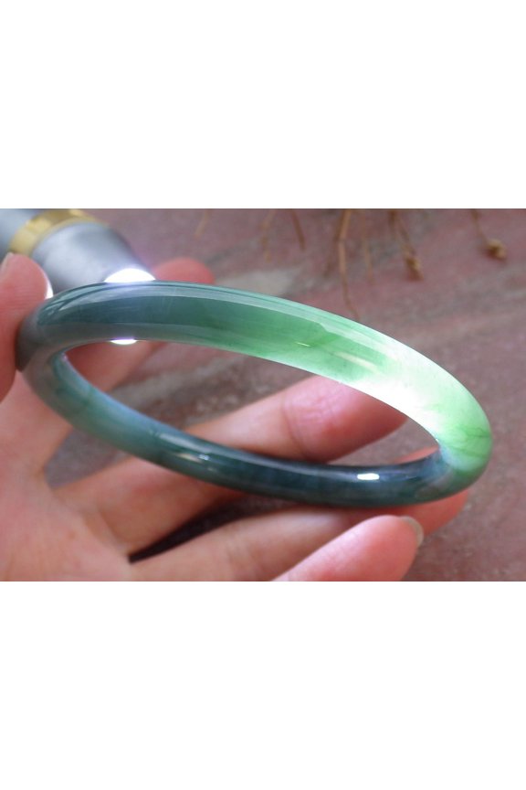 Certified Icy Green Burma Natural A JADE Jadeite Circle Bangle Bracelet 57 mm 657130 TN