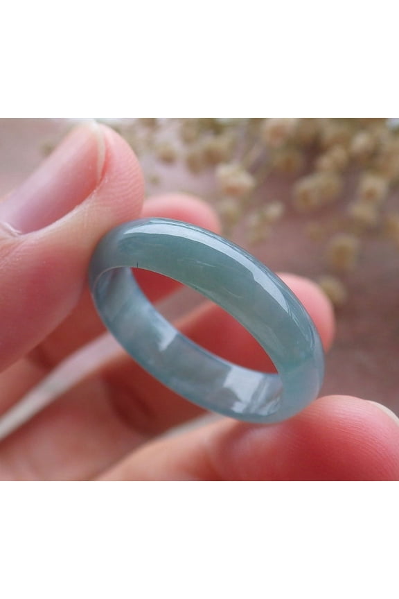 Certified Icy Green Burma Natural A JADE Jadeite Circle RING USA. 10.25 RING 672760 TN