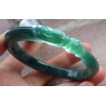 thumbnail image 1 of Certified Icy Green Burma Natural A JADE Jadeite Snake Flower Bangle Bracelet 57 mm 655990 TN, 1 of 13