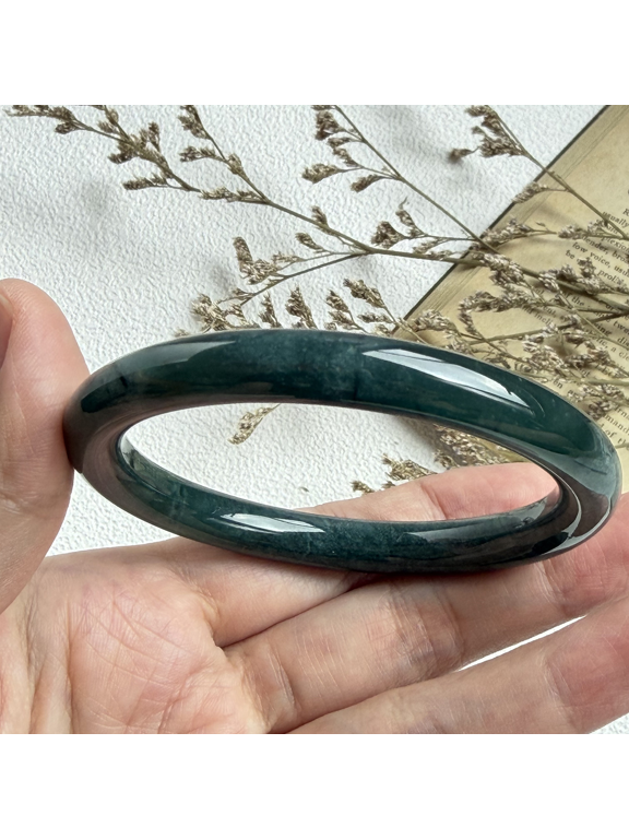 Certified Icy Green Natural A JADE Jadeite Circle Bangle Bracelet 57 mm 100000