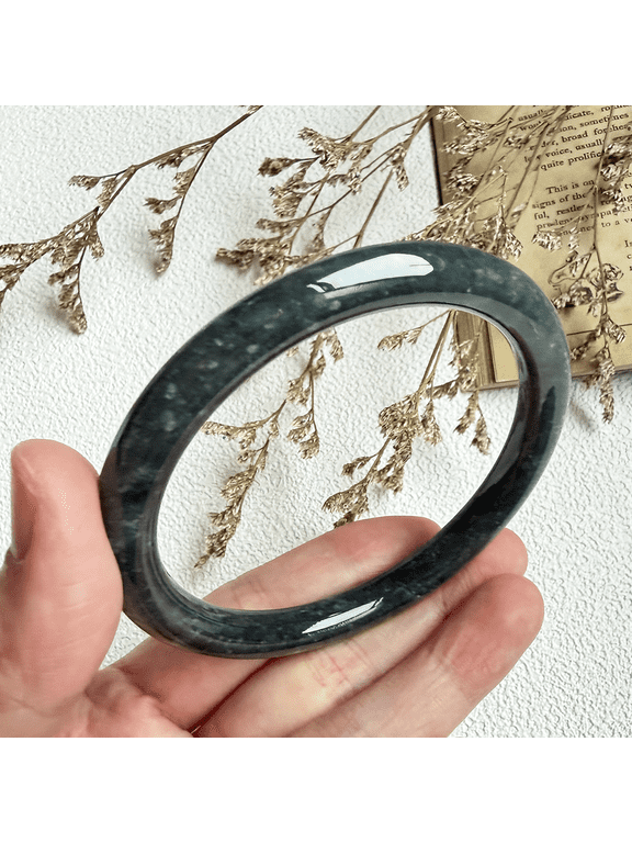 Certified Icy Green Natural A JADE Jadeite Circle Bangle Bracelet 60 mm 100762