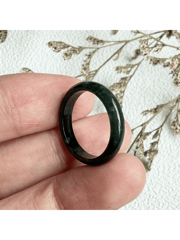 Certified Icy Green Natural A JADE Jadeite Circle RING USA.5 101069