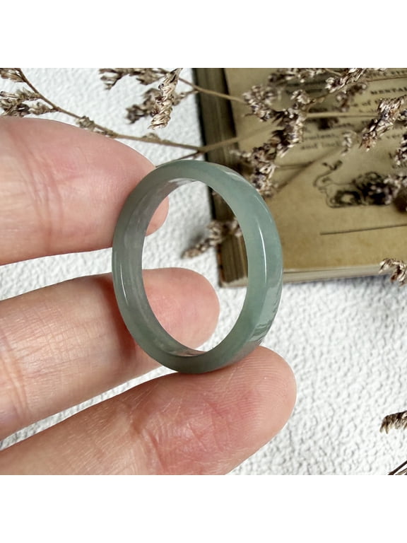 Certified Icy Green Natural A JADE Jadeite Circle RING USA.9 102411