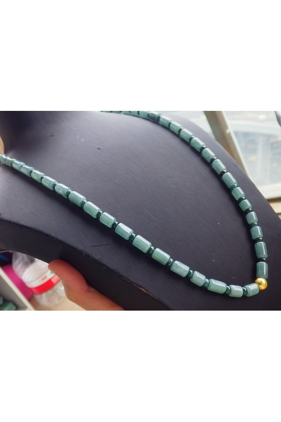 Certified Icy Green Pale Lavender Burma Natural A JADE Jadeite bead Beads Circle Necklace 26 inches 655171 TN
