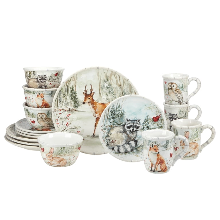 Certified International Winter Forest Animals Christmas Dinnerware