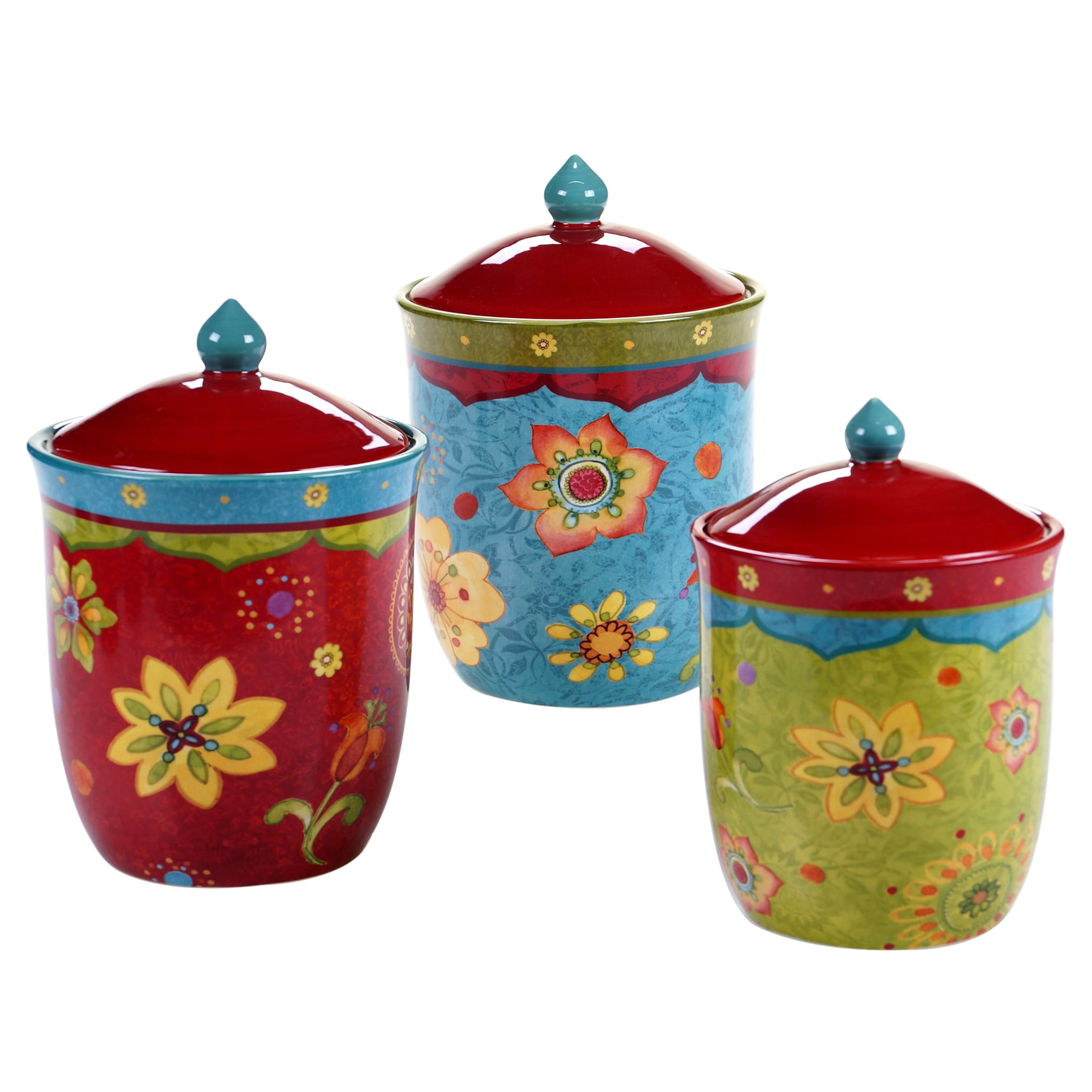 Tunisian Sunset Multicolor Ceramic Canister Set