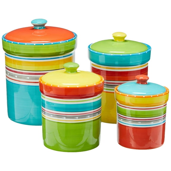 Certified International 25630 4 Piece Mariachi Canister Set, Multicolor