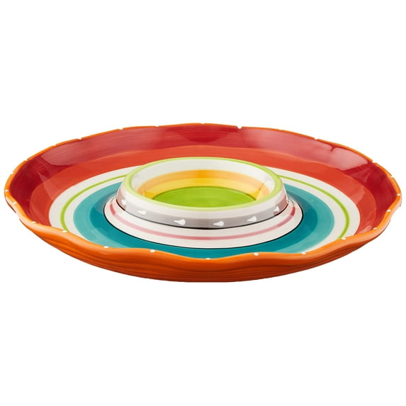 Certified International 25638 Mariachi Chip and Dip Serving Set, 13.5", Multicolor