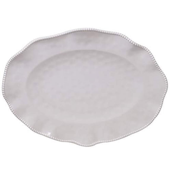 Certified International 27424 Perlette Cream Oval Platter 18" x 13.5" Servware, Accessories,Hostess Serving