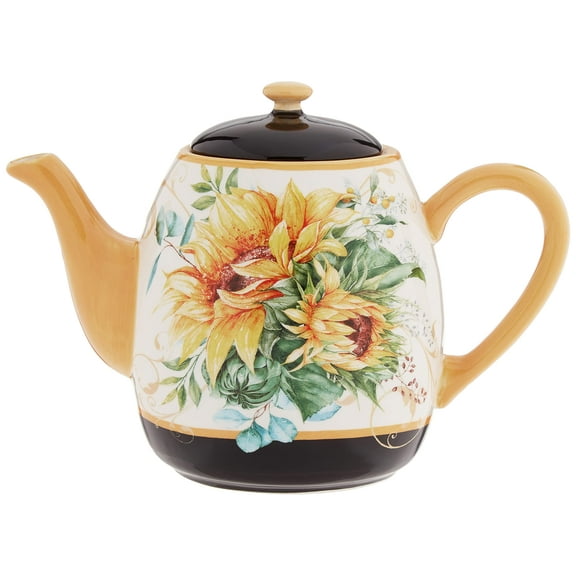 Certified International 28177 Sunflower Fields 40 oz. Teapot, Multi Colored