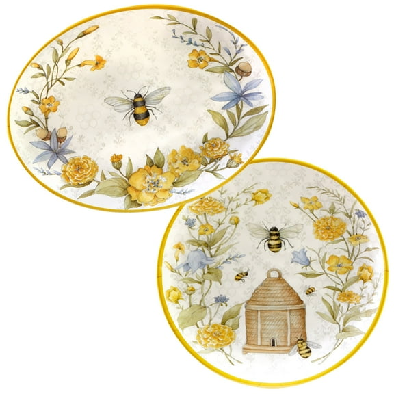 Certified International Bee Sweet 2-Piece Melamine Platter Set