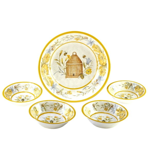 Certified International  Bee Sweet 5-Piece Salad/Serving Set