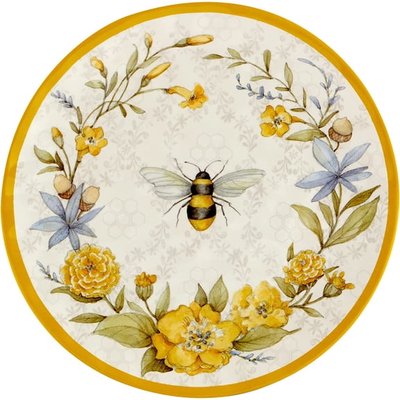 Certified International Bee Sweet Melamine Dinner Plate, 11-inch Diameter