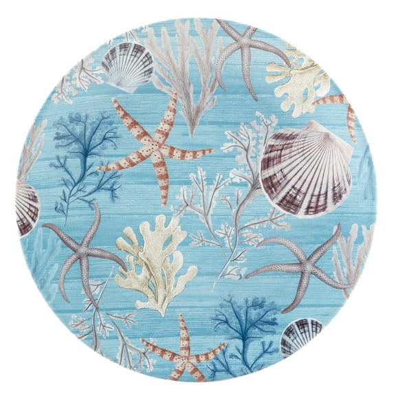 Certified International  Beyond the Shore Round Platter - 13" Diam x 1.25"