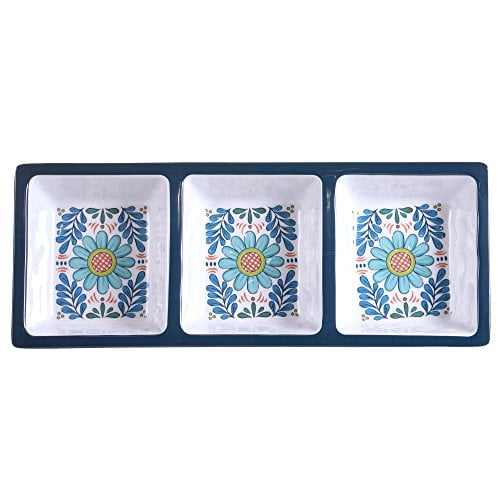 Certified International Certified International Talavera Melamine 14.5" x 5.75" 3-Section Relish Tray, Multicolor